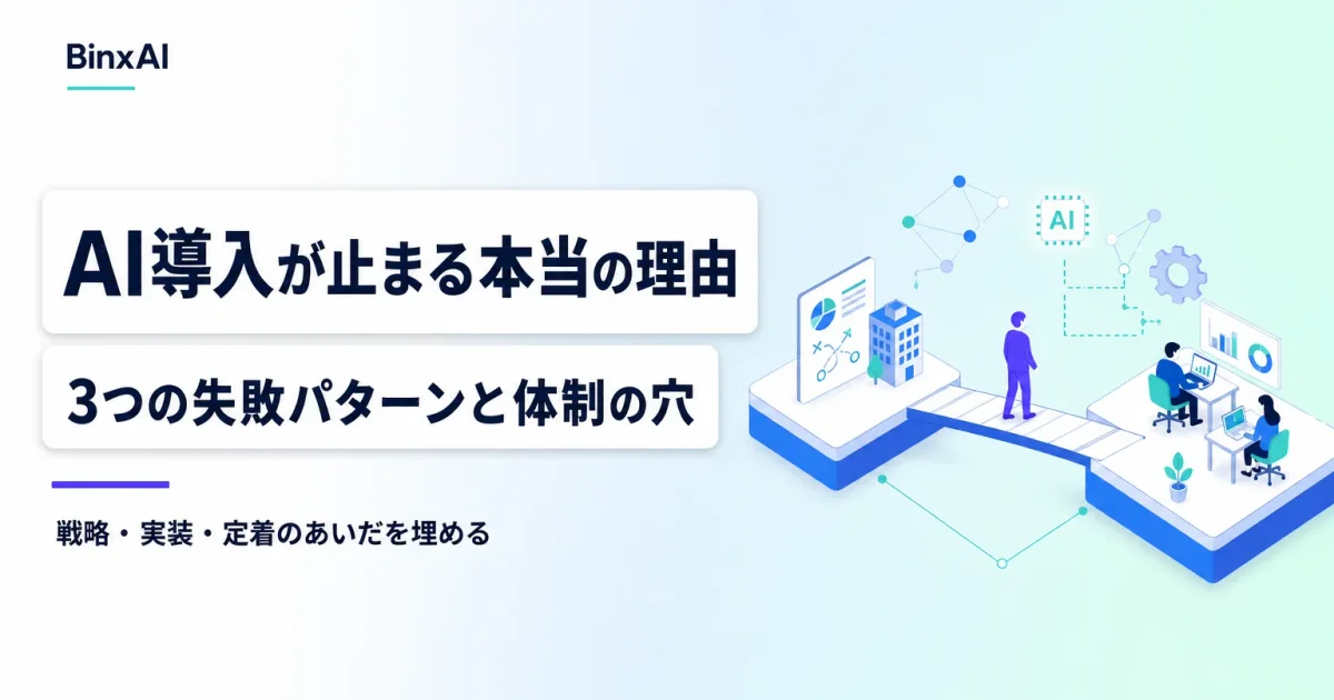 AI導入が止まる本当の理由。3つの失敗パターンに共通する「間を埋める人」の不在