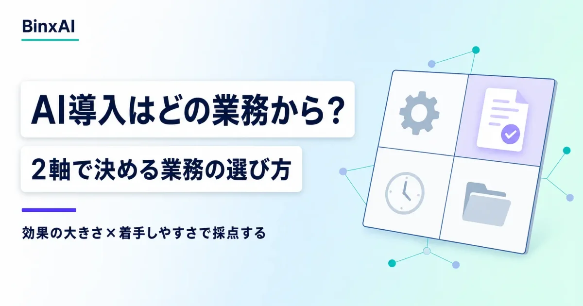 AI導入はどの業務から？候補が多すぎる会社のための2軸の決め方【判断シート付き】